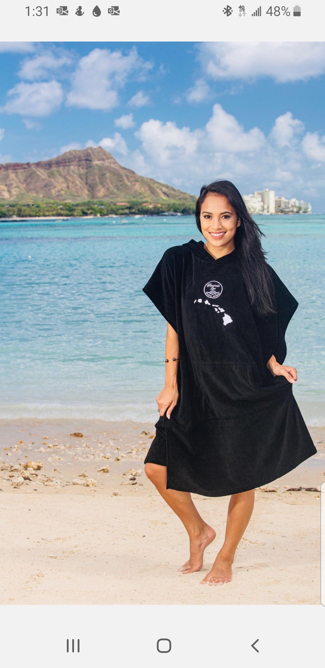 Hawaiian Changing Kimono - Black- ON SALE